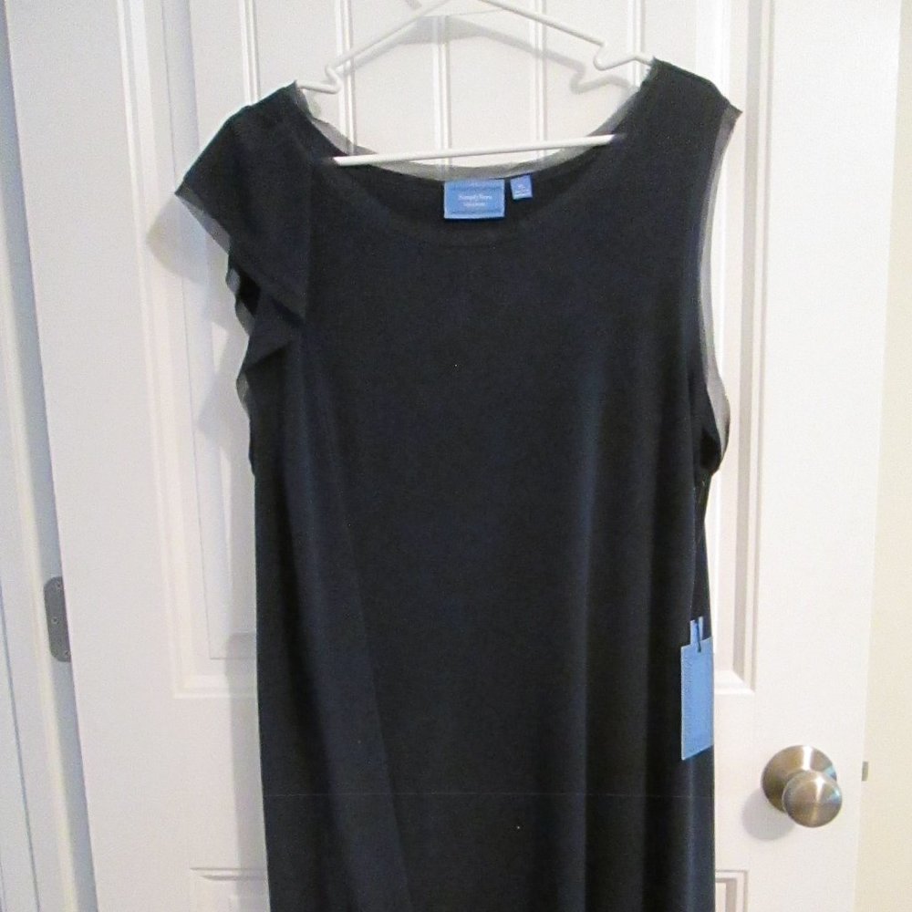 SIMPLY Vera Wang $58 Navy Haze P/O Shift One Cap-Sleeve Dress size XL *NWT*